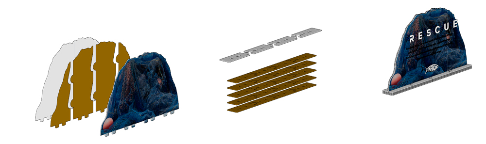 Cardboard rock. 3d render.