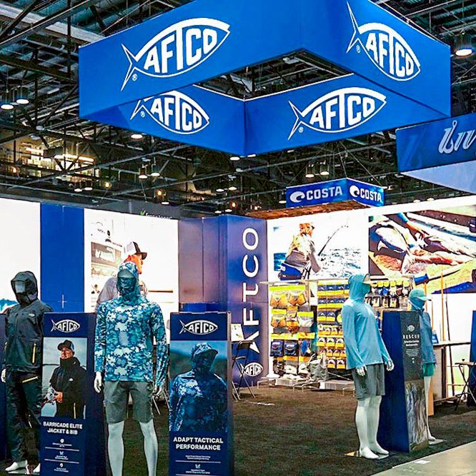 Sustainable booth for fishing company