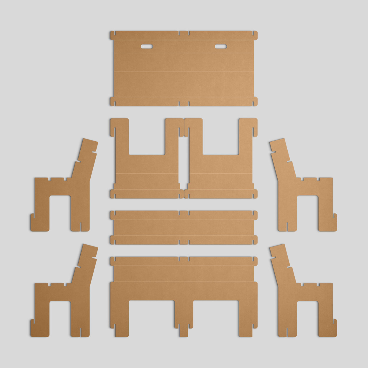 Taray cardboard bench elements