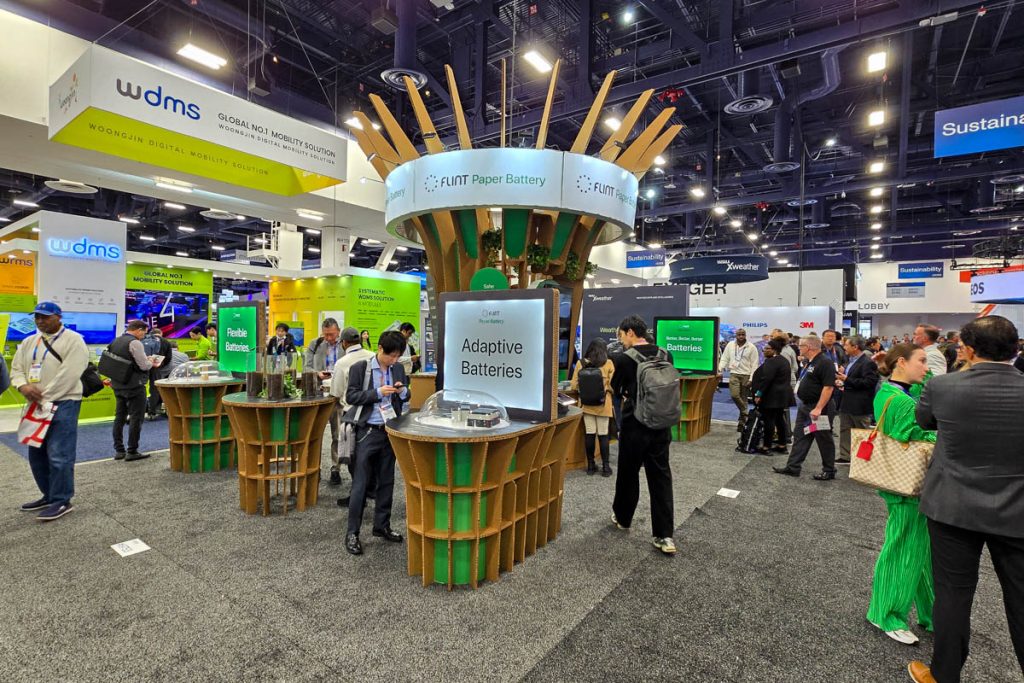 Cardboard booth for technological company