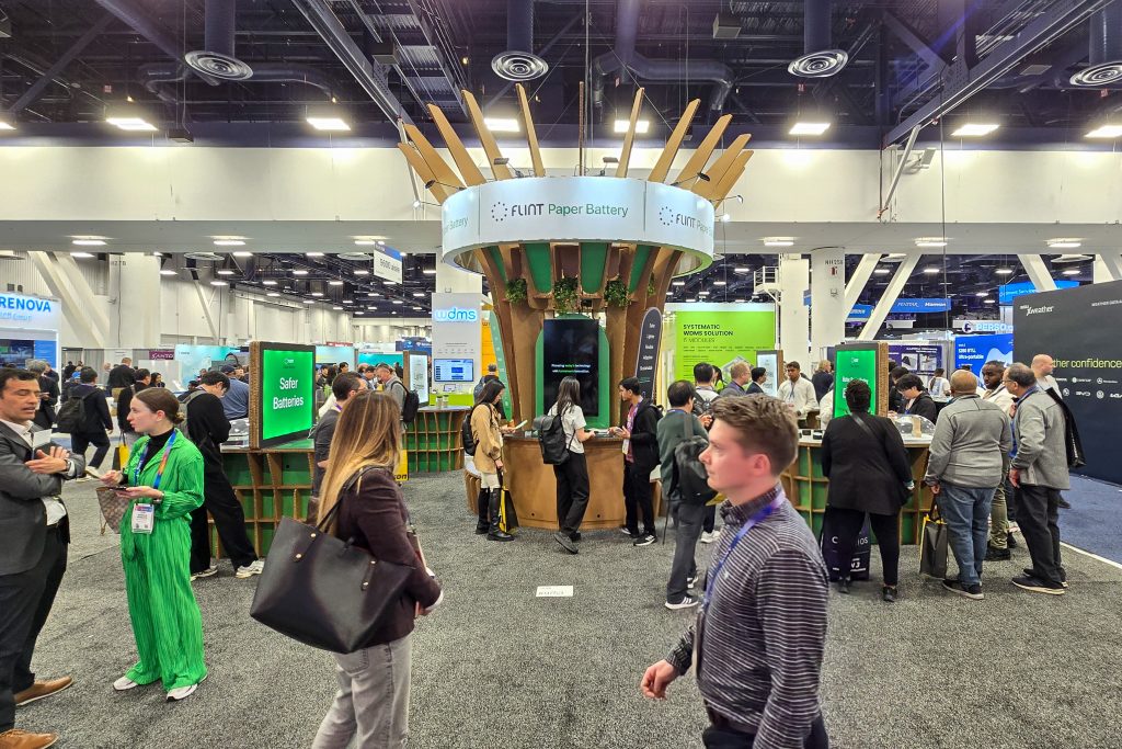 Cardboard trade show booth at CES