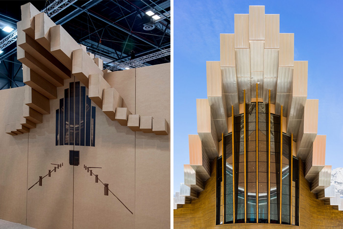 Reproduction de la façade de la cave Ysios