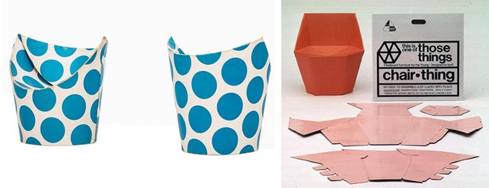 Silla Spotty y Chair thing, diseño en cartón de Murdoch