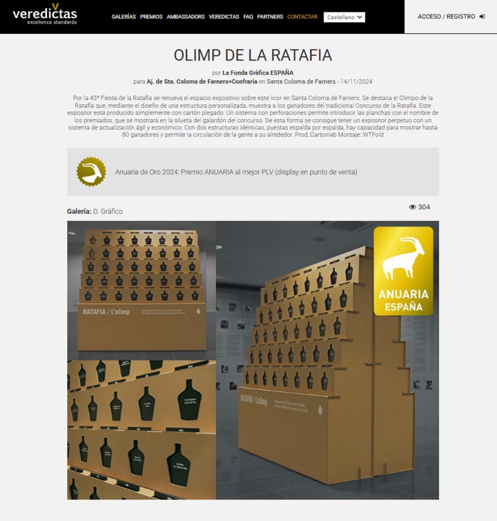 Premio anuaria para el expositor Olimp 