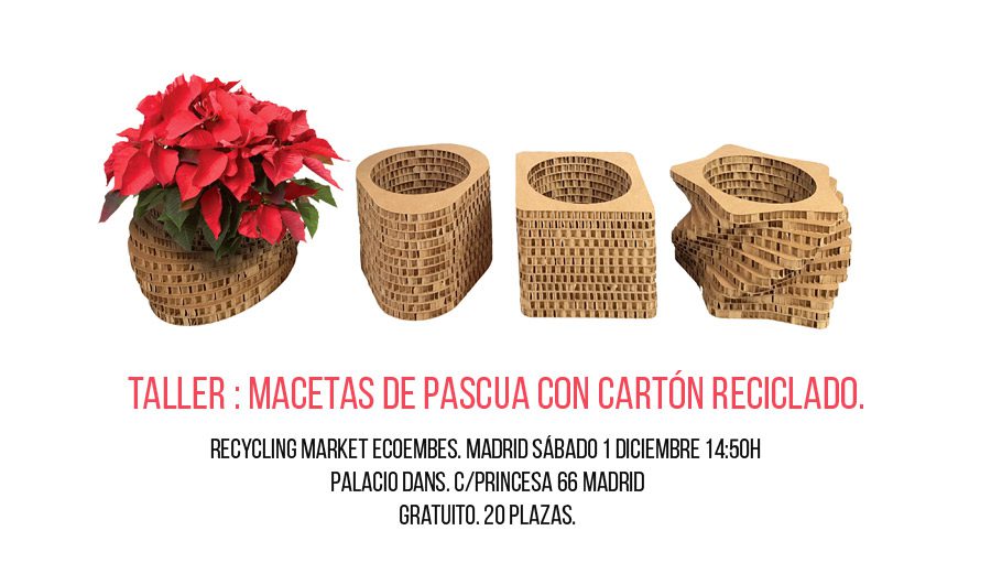 Recycling market taller macetas carton