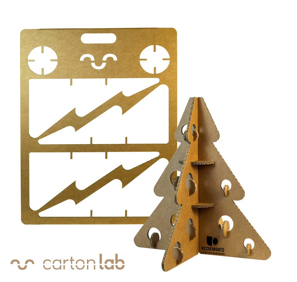 organizacion de eventos sostenibles arbol navidad carton regalo corporativo cartonlab ecoembes