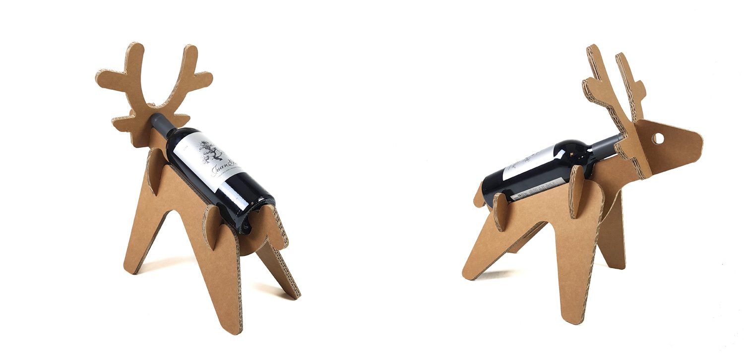 botellero con forma animales carton