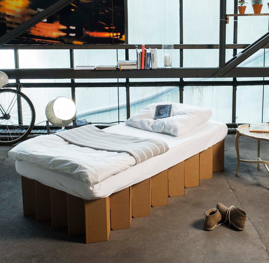 cama de carton auxiliar plegable ecologica cartonlab 90