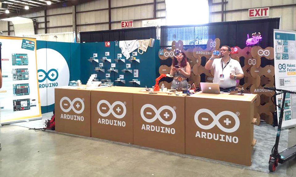 arduino maker faire stand carton celosia cartonlab san francisco