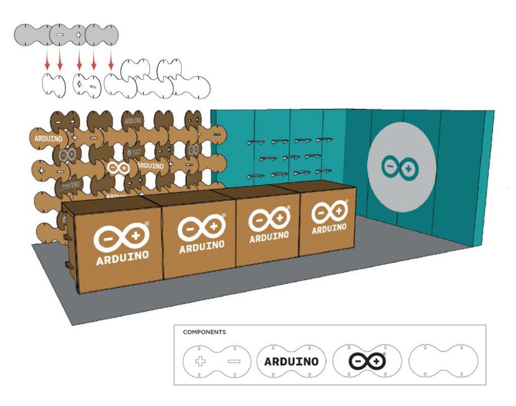 arduino maker faire stand carton celosia cartonlab san francisco lettice cardboard