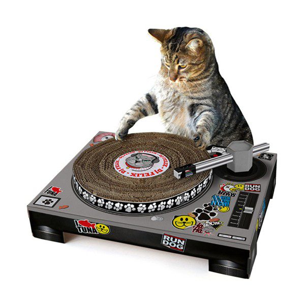rascador para gatos cat scratch mesa dj