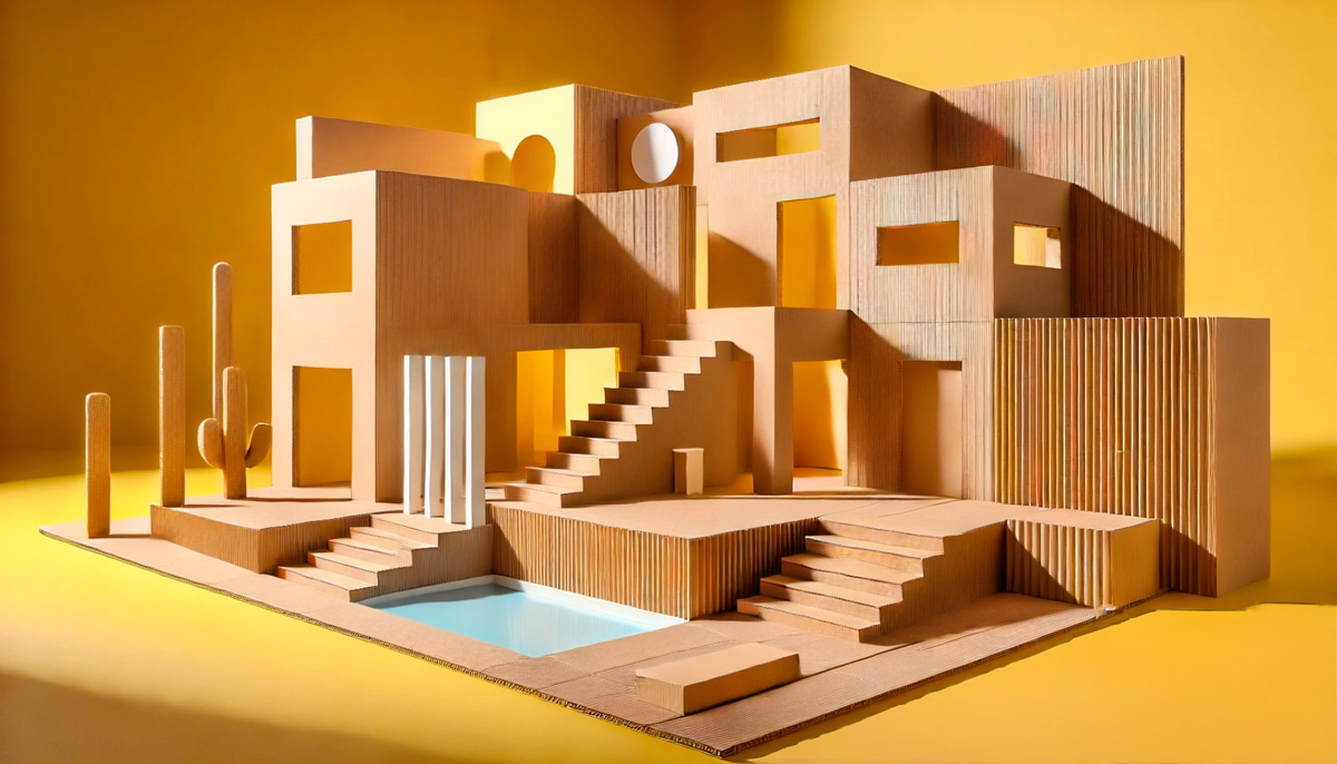 Arquitectura en cartón estilo Barragán.