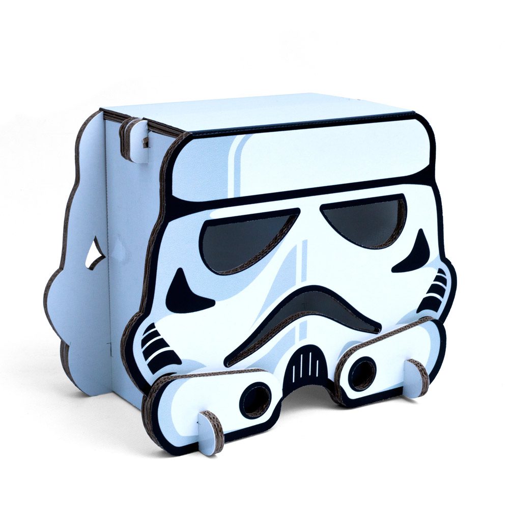 taburete lámpara de cartón modelo stormtrooper