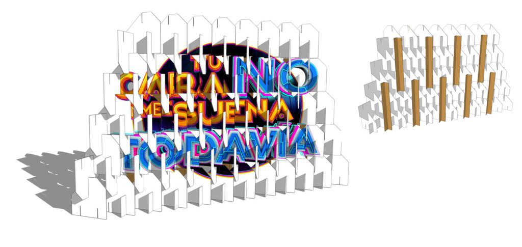 backwall for tv show in cardboard