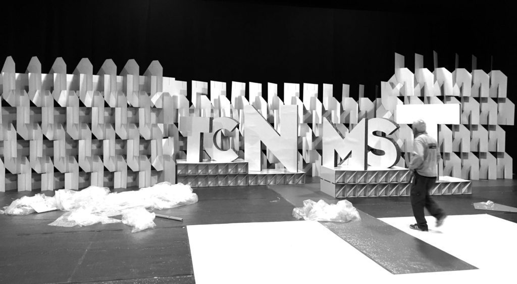 cardboard background for tv set design