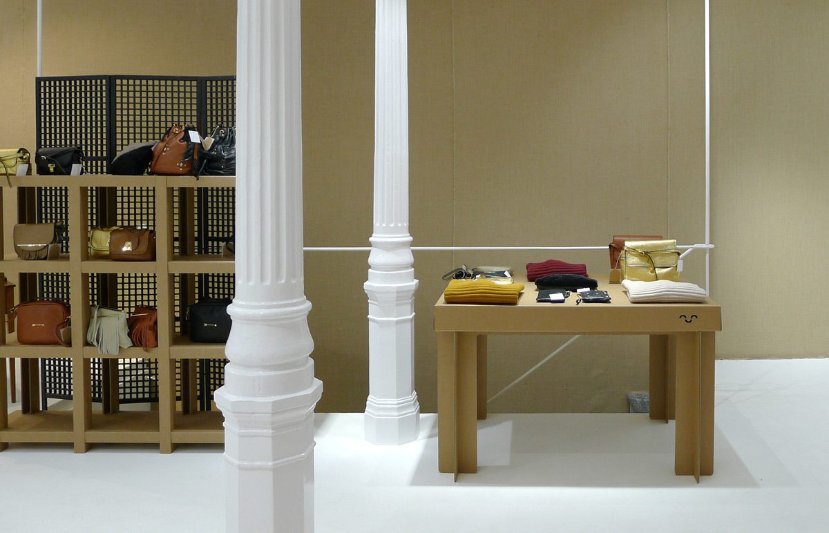 mesa-ecologica-carton-tienda-cartonlab-madrid-mobiliario-concept-store-4 muebles ecologicos carton Concept Store en Madrid dada concept cartonlab mobiliario interior design retail