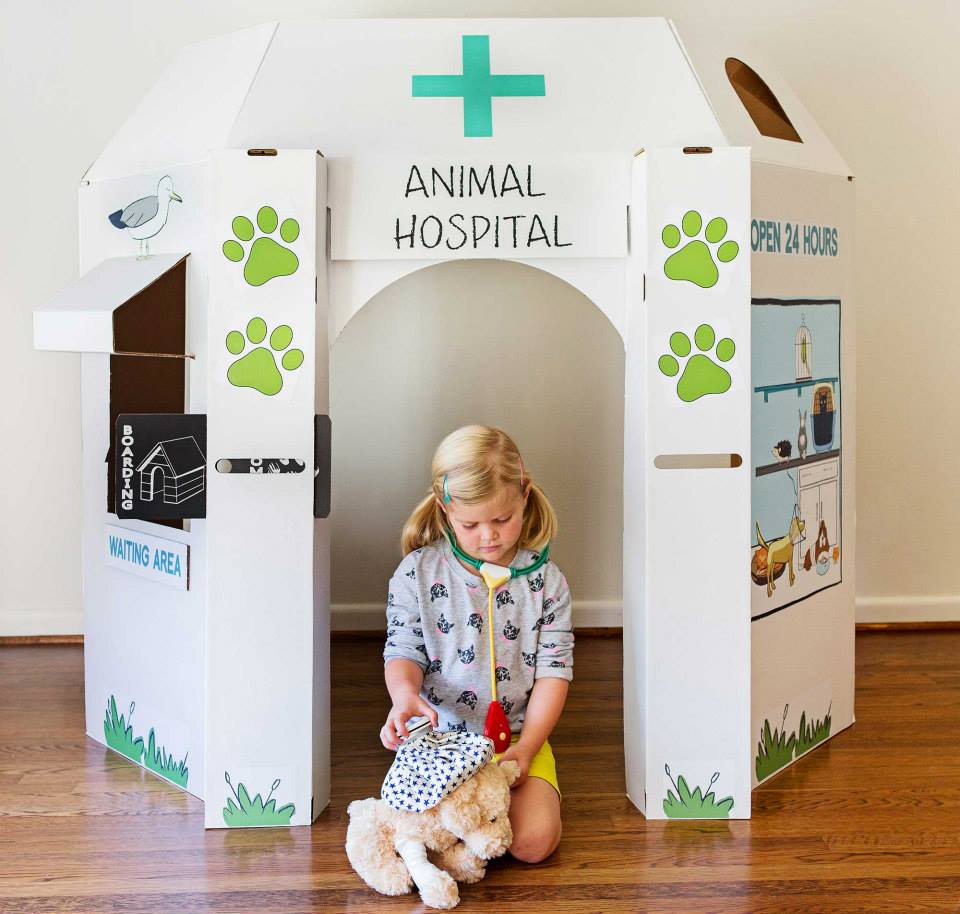 hospital animal little play space casitas de cartón