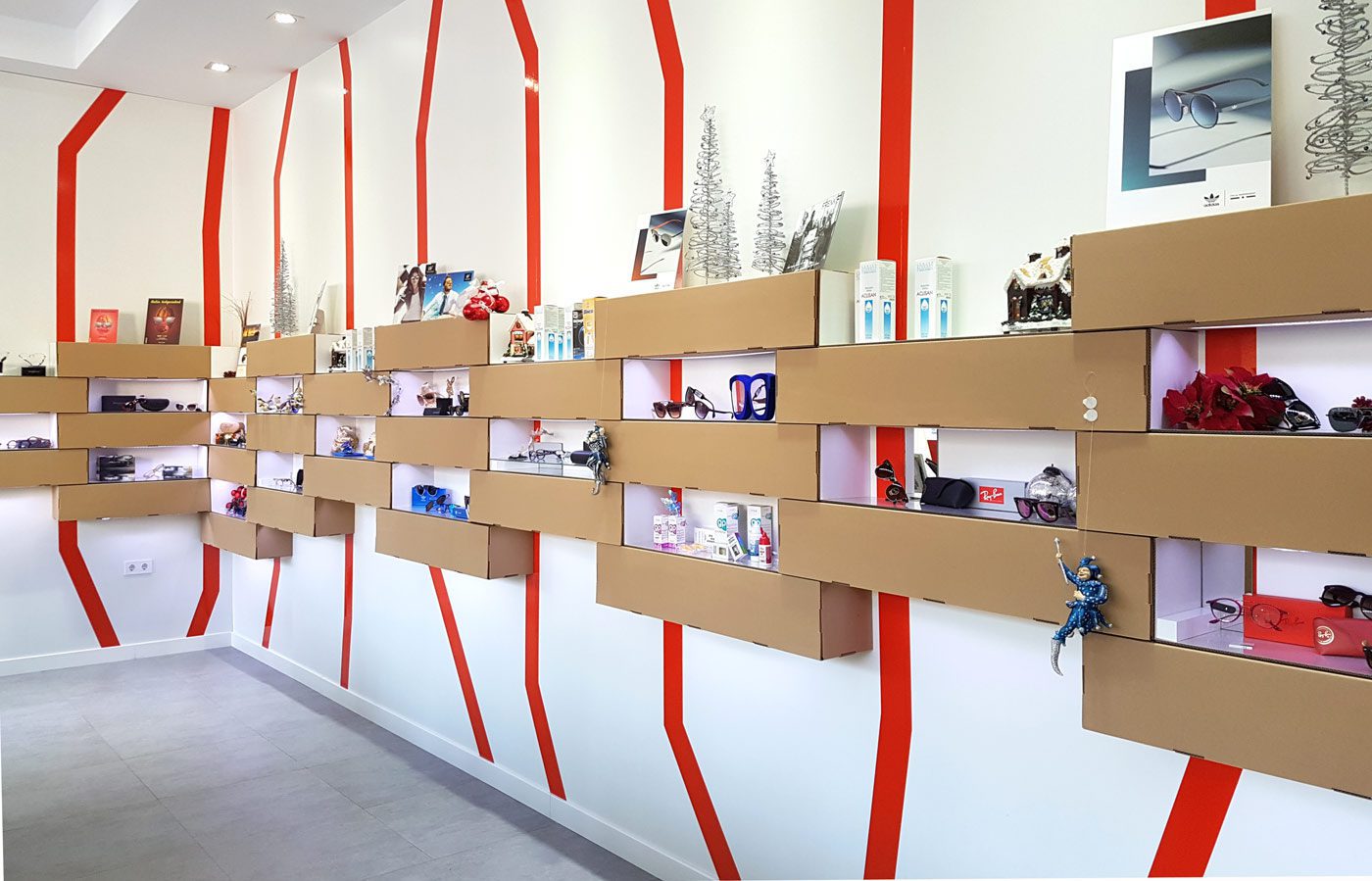 expositores para gafas carton optica almeria el ejido cartonlab