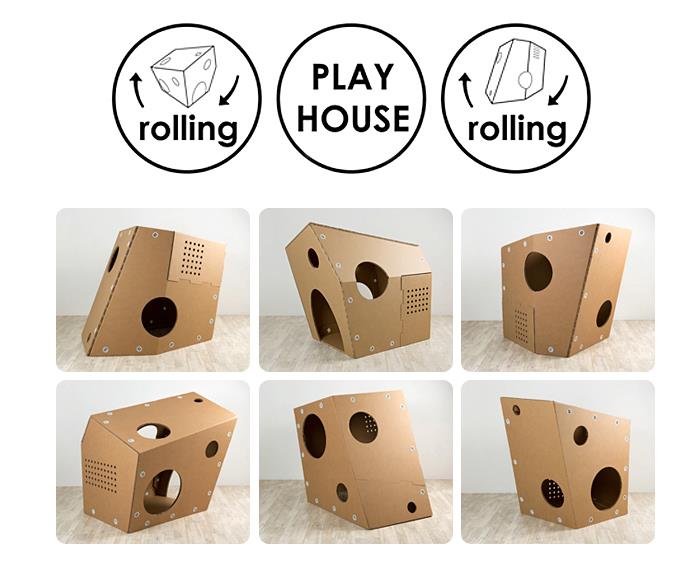 playhouse funny paper rolling casitas de cartón