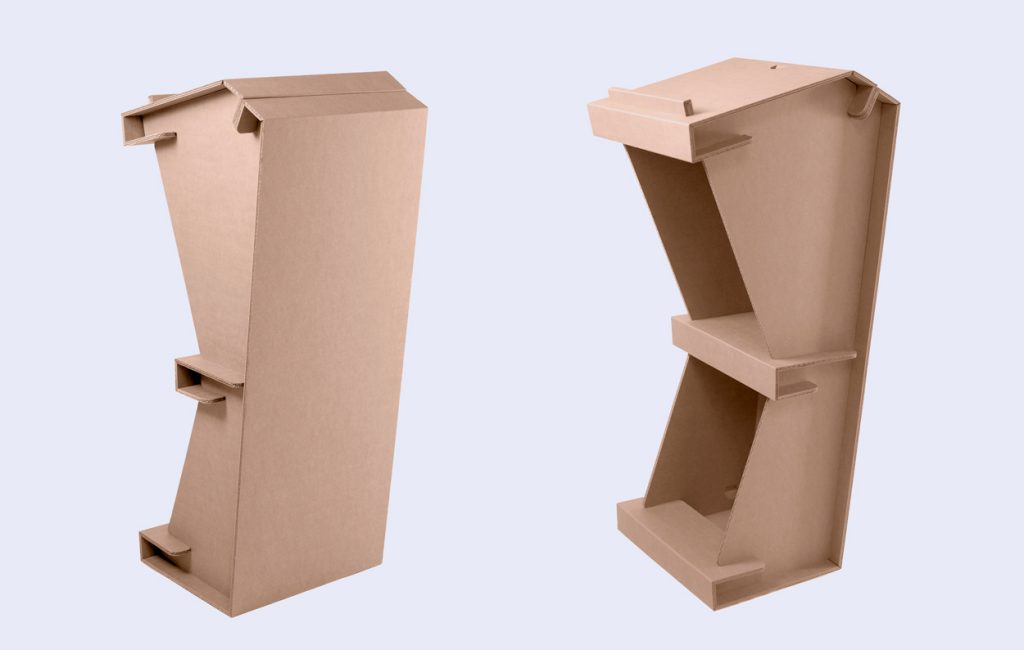 Atril de cartón con acabado kraft