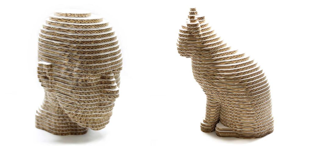 Figuras de cartón por capas