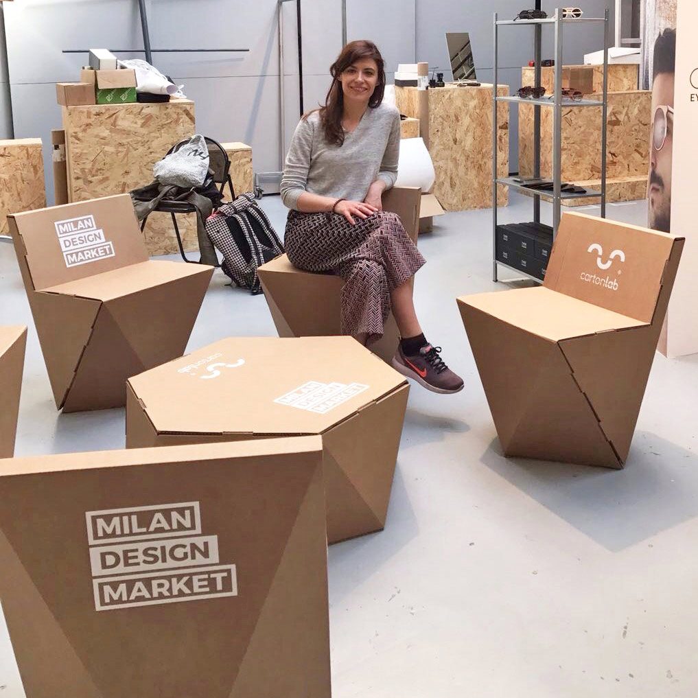 cardboard furniture milan design market