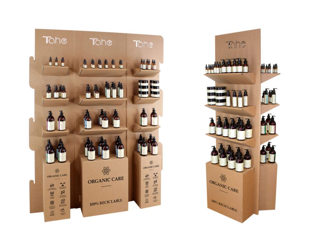 expositor productos de belleza tahe carton
