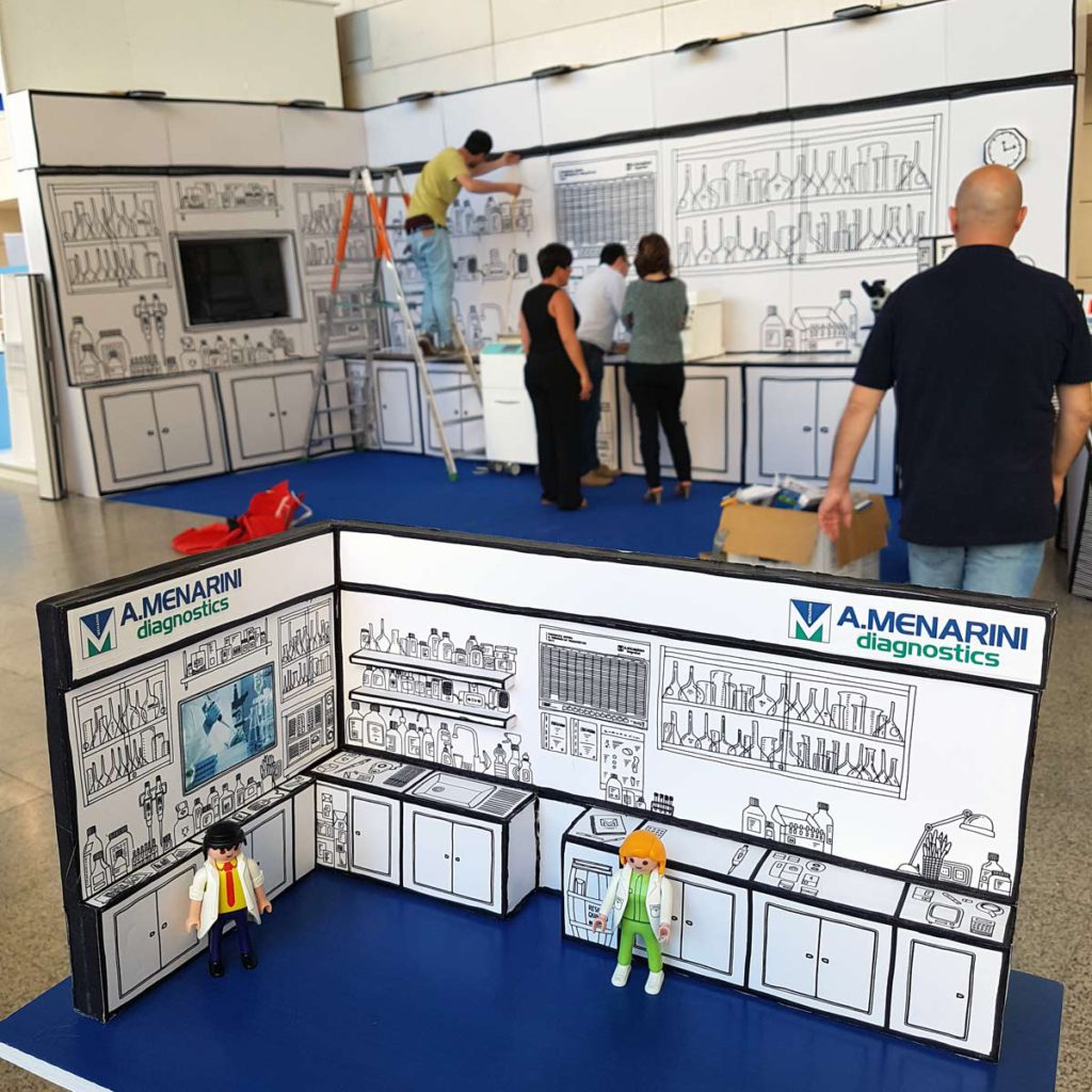 maqueta stand menarini cartonlab seap congresos valencia