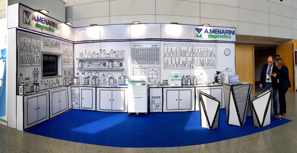 stand menarini feria farmaceutica laboratorio de carton cartonlab