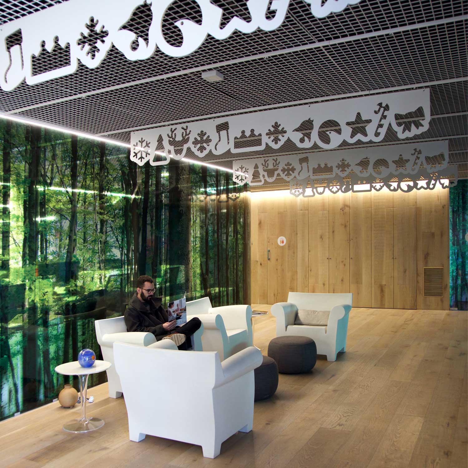 decoracion navidad hall empresas