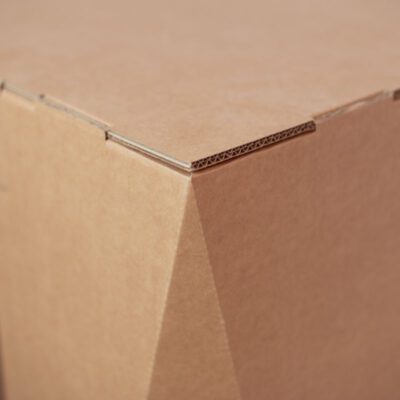 detalle mostrador de carton ecologico eventos