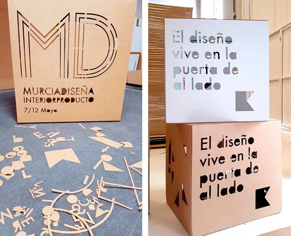Montaje de cubos para Murcia Diseña en nuestro estudio