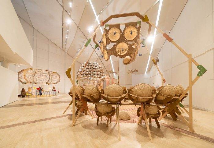 Lámpara Cestas con Hilos al fondo