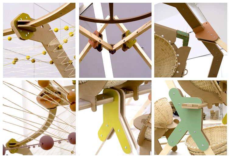 Montaje de uniones estructurales de las lámparas