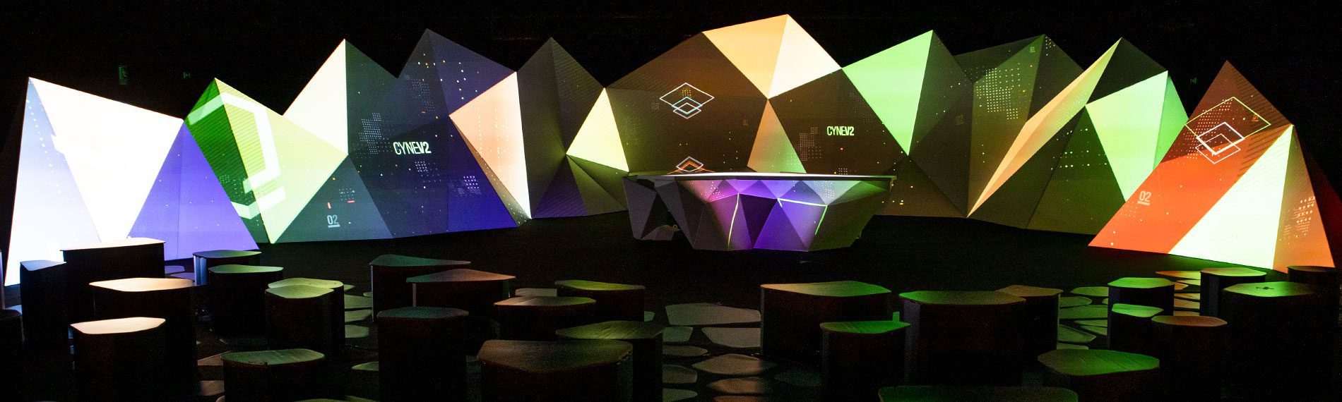 Decorados para programa de televisión con video mapping