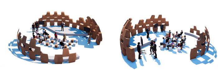 Zona de escenario del diseño de congresos y eventos