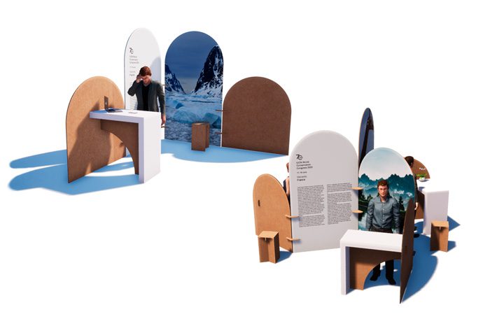 Stands pequeños del diseño de eventos y congresos