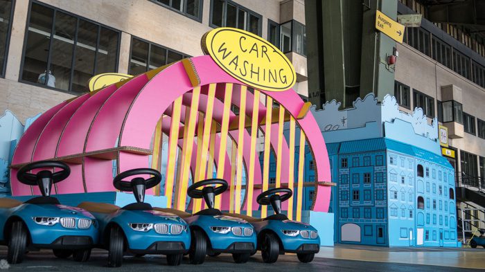 detalle de la zona de juegos del ejemplo de diseño de eventos sostenibles