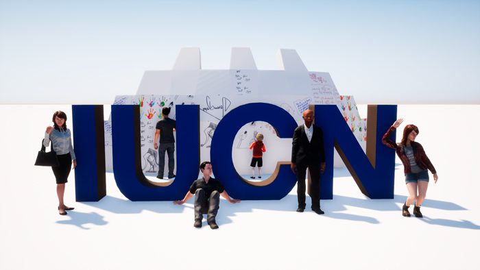 Letras corpóreas de IUCN del diseño de congresos y eventos