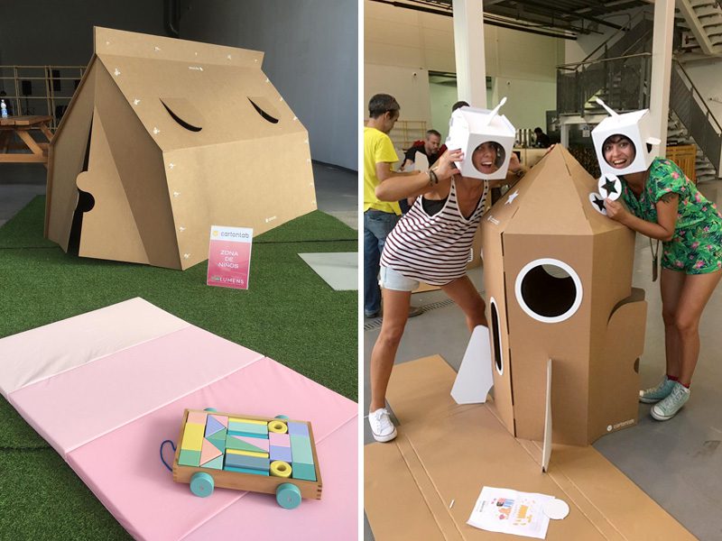 Composición de tienda y Ecohete ya montados