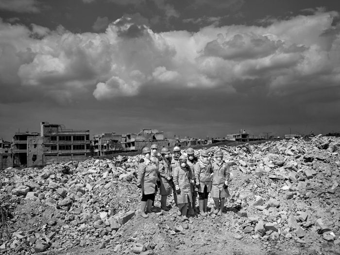 Grupo de mujeres sirias en Alepo