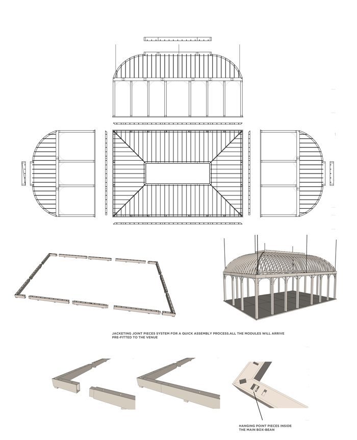 Planos de estructura diseño stand exclusivo 