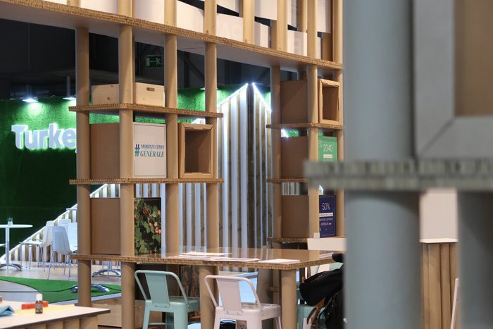 cardboard tubes booth design cartonlab