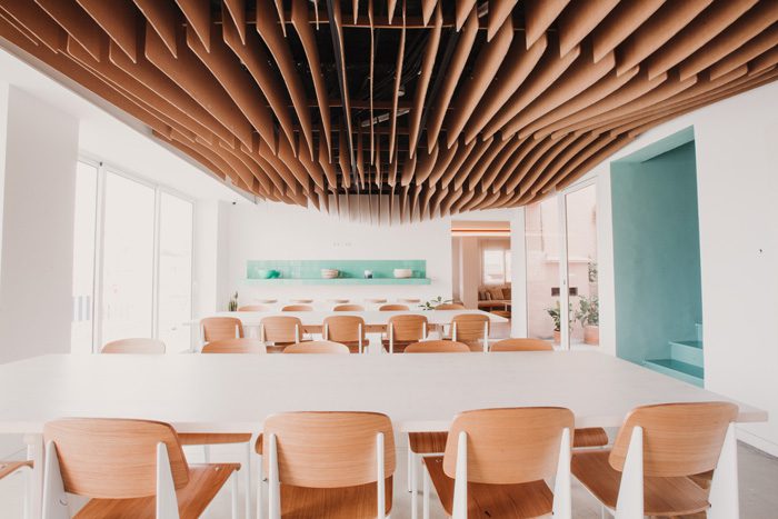 Lounge design in cardboard for sub up hostel cartonlab