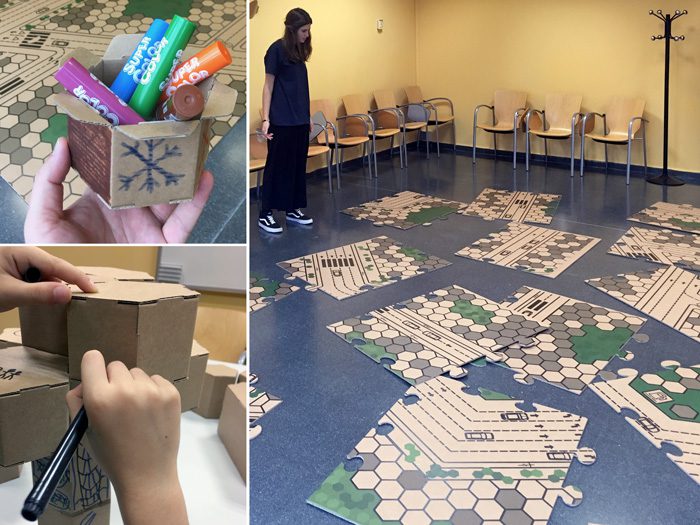 Composición de elementos utilizados para taller de construcción