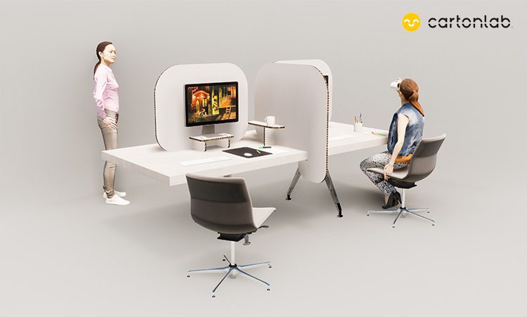 mampara anticontagios coronavirus para escritorio