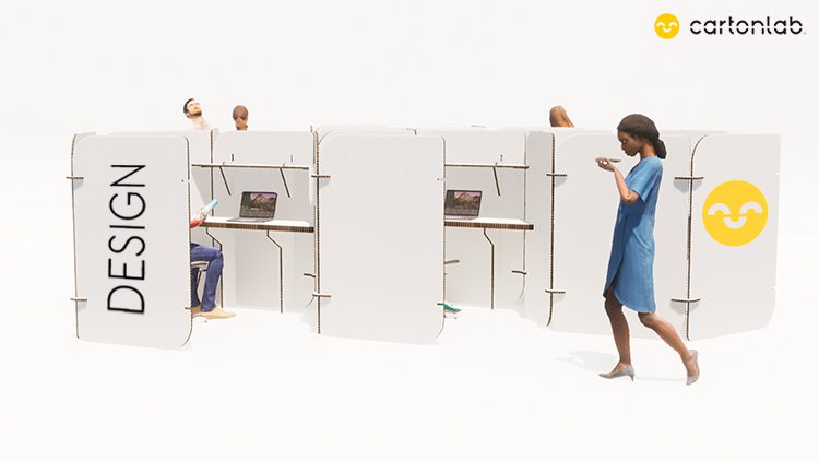 mamparas tipo isla para oficinas