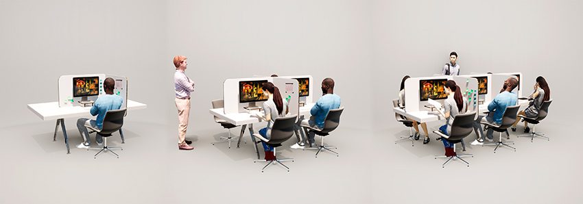 distintas soluciones de mamparas de carton