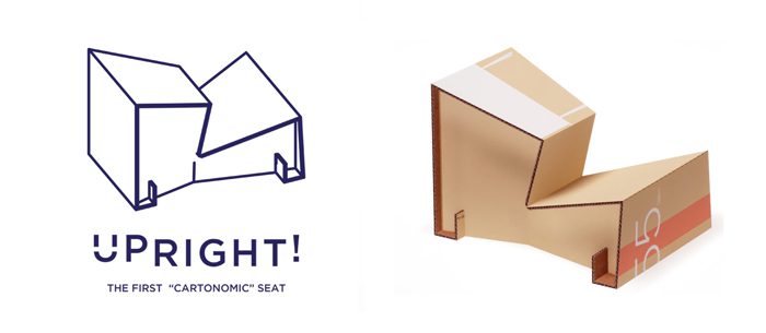  packaging. Upright cardboard chair reuse 