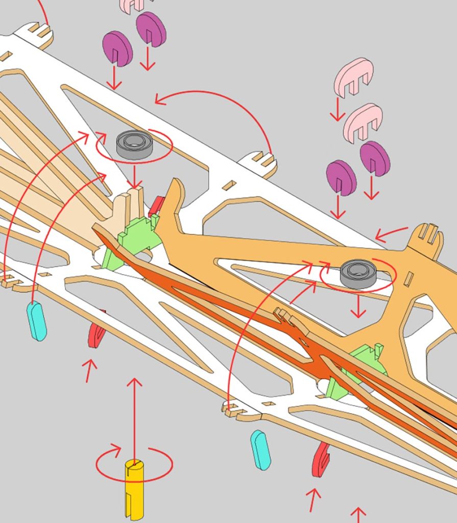 detalle constructivo de uno de los nudos de la estructura